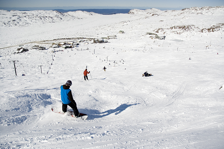 Snow boarders in Ben Lomond, Tasmania
