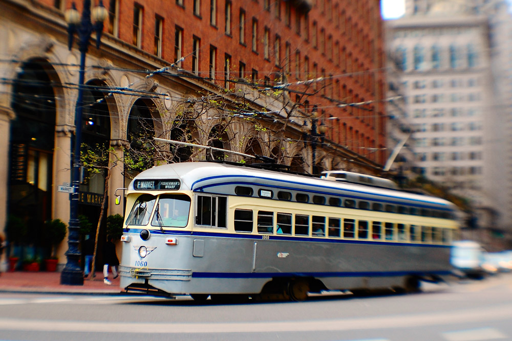 A 1950s-style streetcar in San Francisco