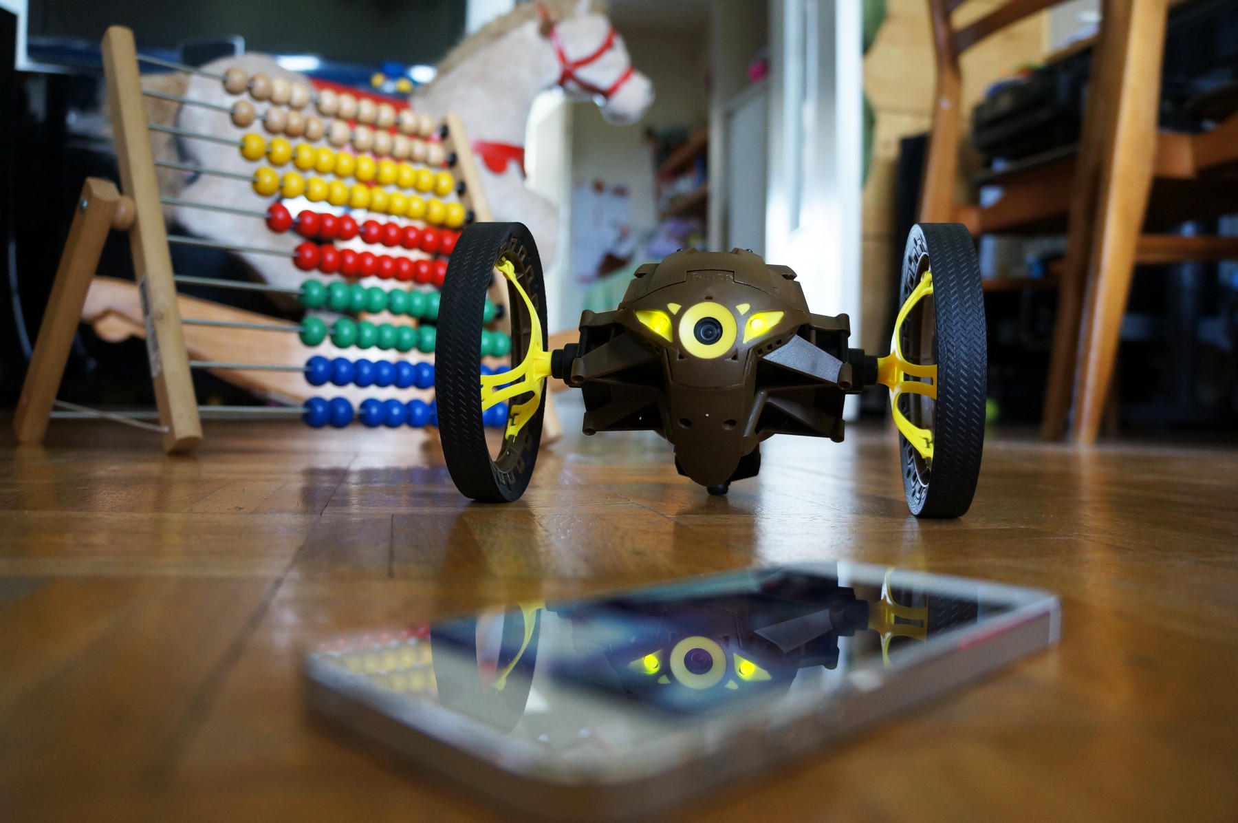 Parrot MiniDrone Sumo in brown and yellow