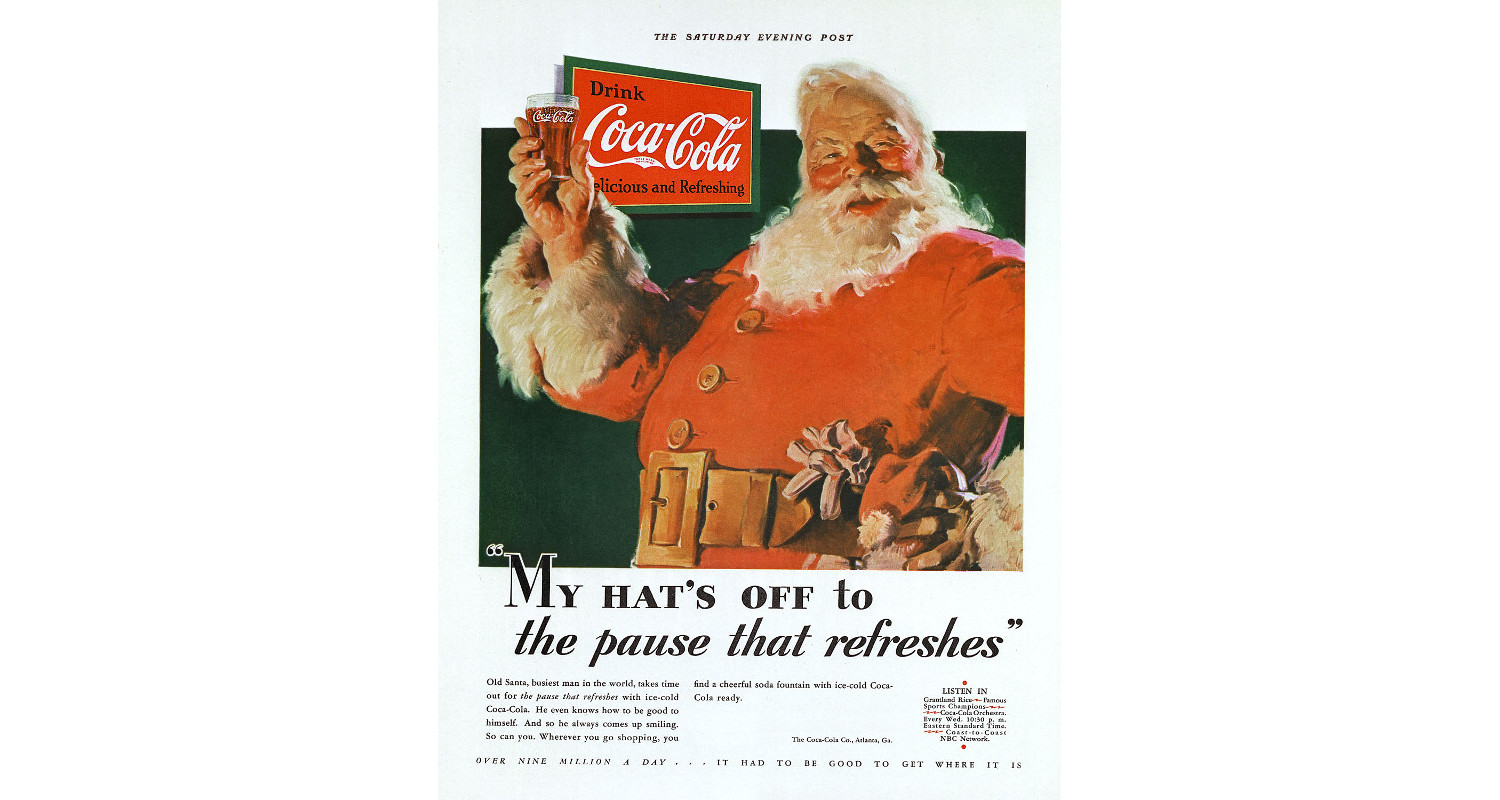 An original Coca-Cola Santa Claus poster