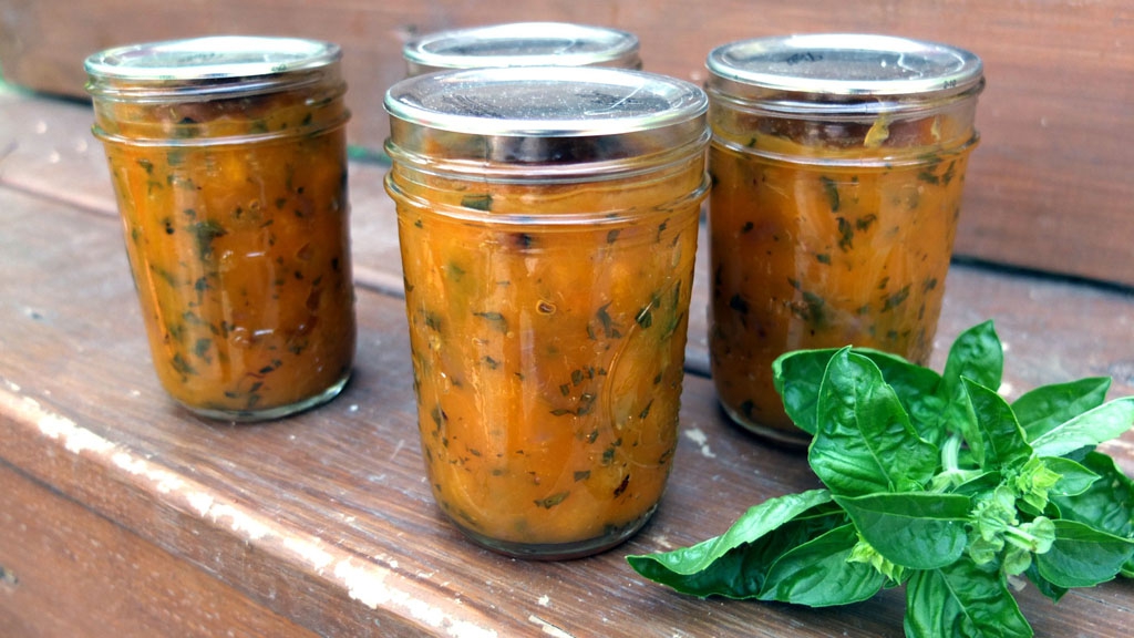 Peach Jam With Basil