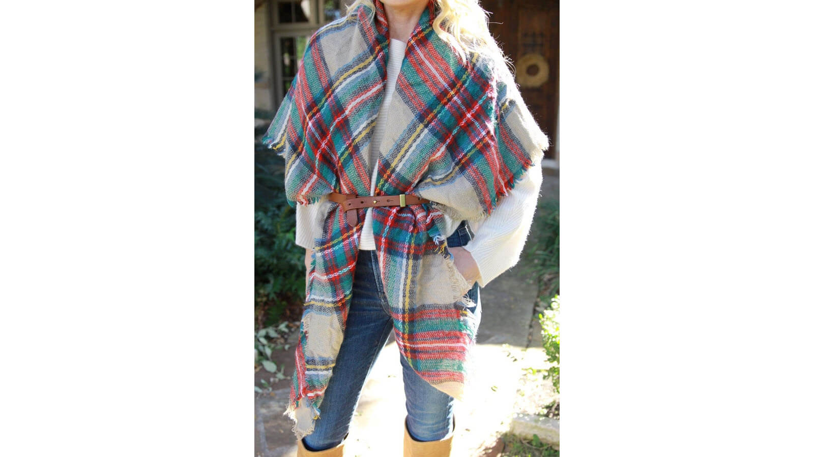 how to wear a blanket shawl