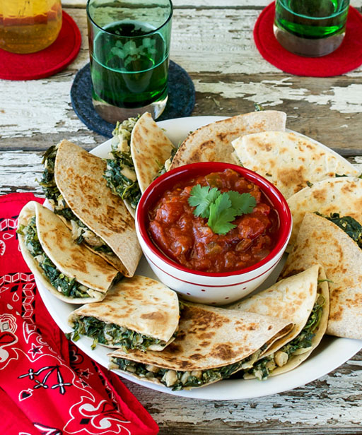 Spinach White Bean Quesadillas