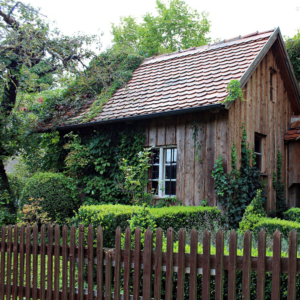 En una pintoresca casita de campo en una zona rural