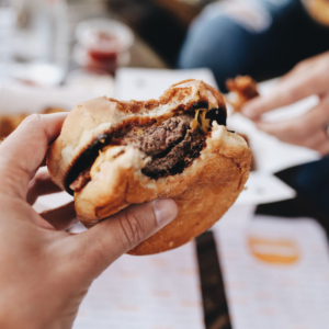 Burger and chips