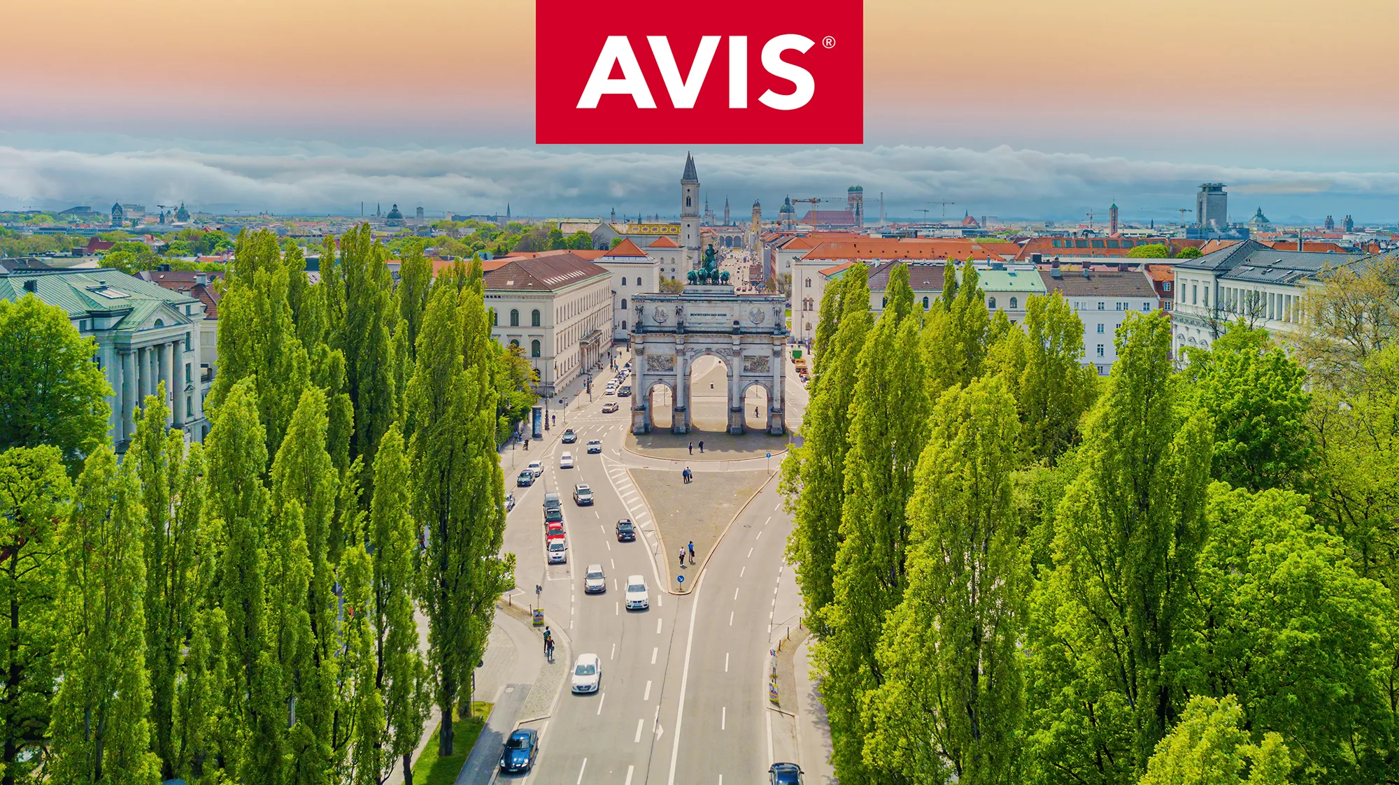 Aerial,View,Of,The,Siegestor,In,Munich,,Germany
